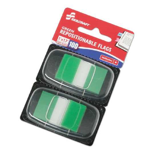 7510013152020 AbilityOne NSN3152020 Self-Stick Repositionable Flags, Green Ea