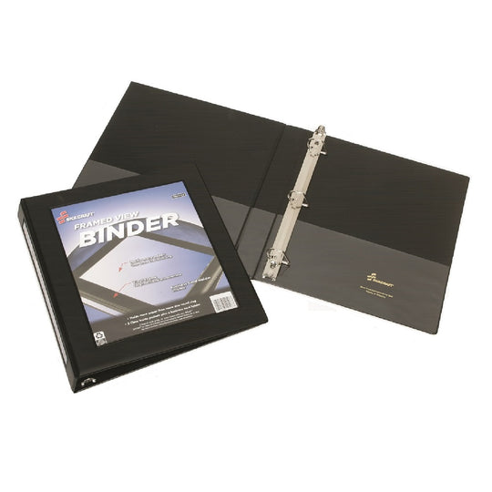 7510014621384 AbilityOne NSN4621384 Framed Slant-D Ring View Binder - 1/2" Capacity - Black