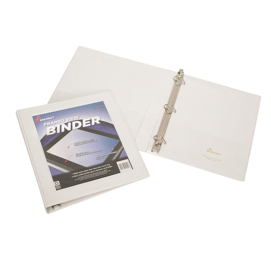 7510014621387 AbilityOne NSN4621387 Framed Slant-D Ring View Binder - 1/2" Capacity - White