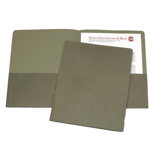 7510014844578 AbilityOne NSN4844578 Recycled Leatherette Pocket Folder -  Letter -  Green