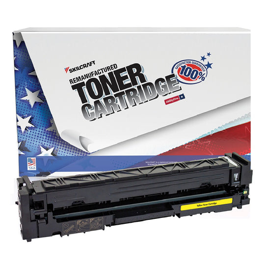 7510016945345 - Reman HP CF502A (202A) Yellow Toner – SKILCRAFT – NSN 7510-01-694-5345