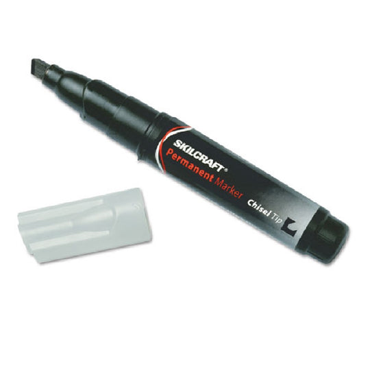 LARGE PERMANENT MARKER, CHISEL TIP, BLACK INK PK