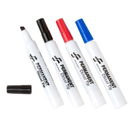 MARKER, CHISEL TIP - 4 PACK MARKER SET