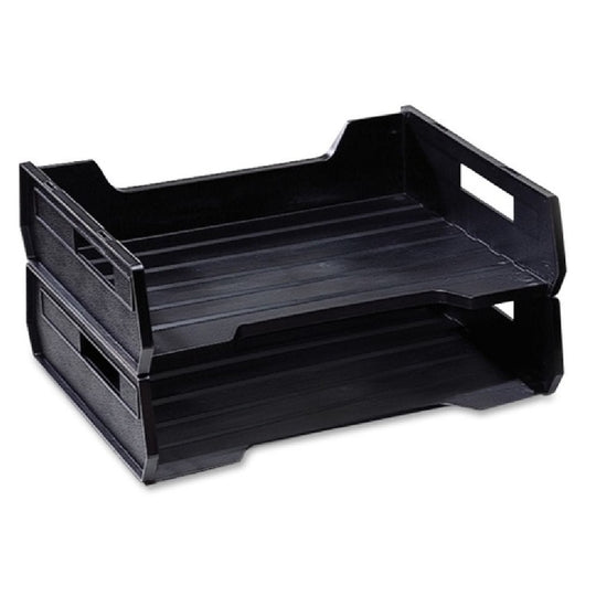 PLASTIC DESK TRAY, LETTER SIZE TRAY - BLACK