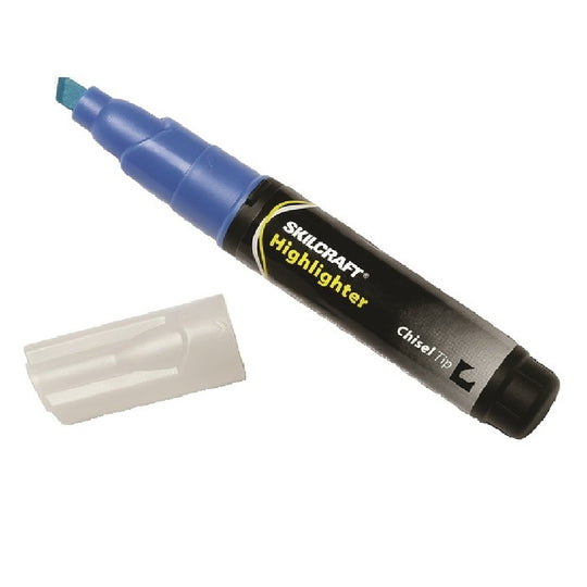 FLUORESCENT HIGHLIGHTER, JUMBO SIZE, CHISEL TIP MARKER, BLUE INK PK