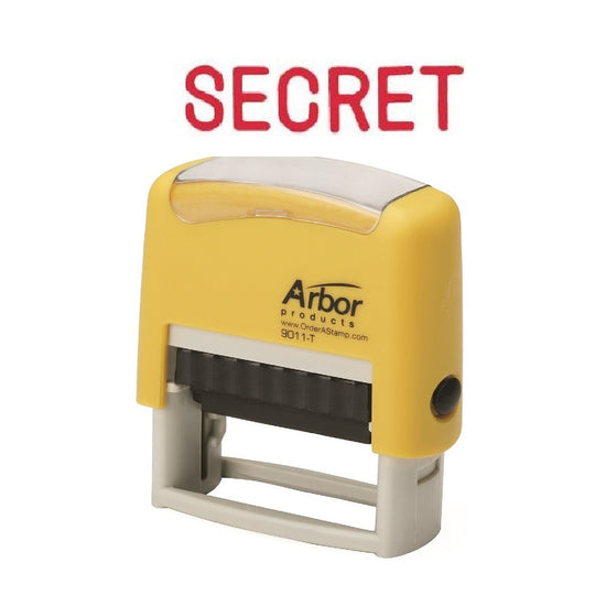 PRE-INKED "SECRET" MESSAGE STAMP - RED INK