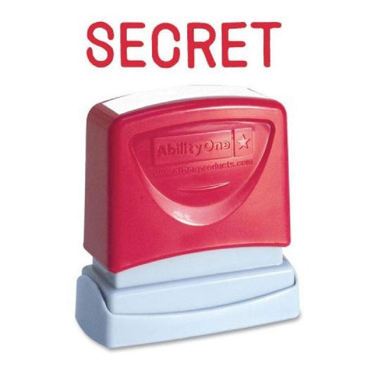 PRE-INKED "SECRET" MESSAGE STAMP - RED INK