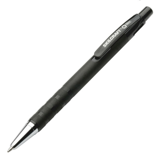 RUBBERIZED RETRACTABLE, FINE POINT BALLPOINT PEN, BLACK INK PK