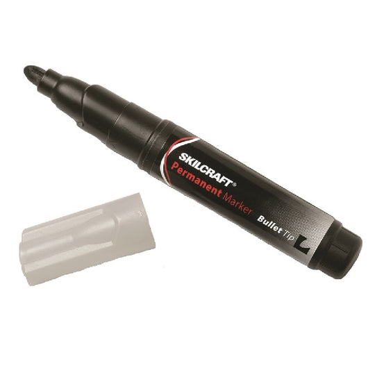 PERMANENT MARKER, BULLET POINT STYLE TIP, BLACK INK PK