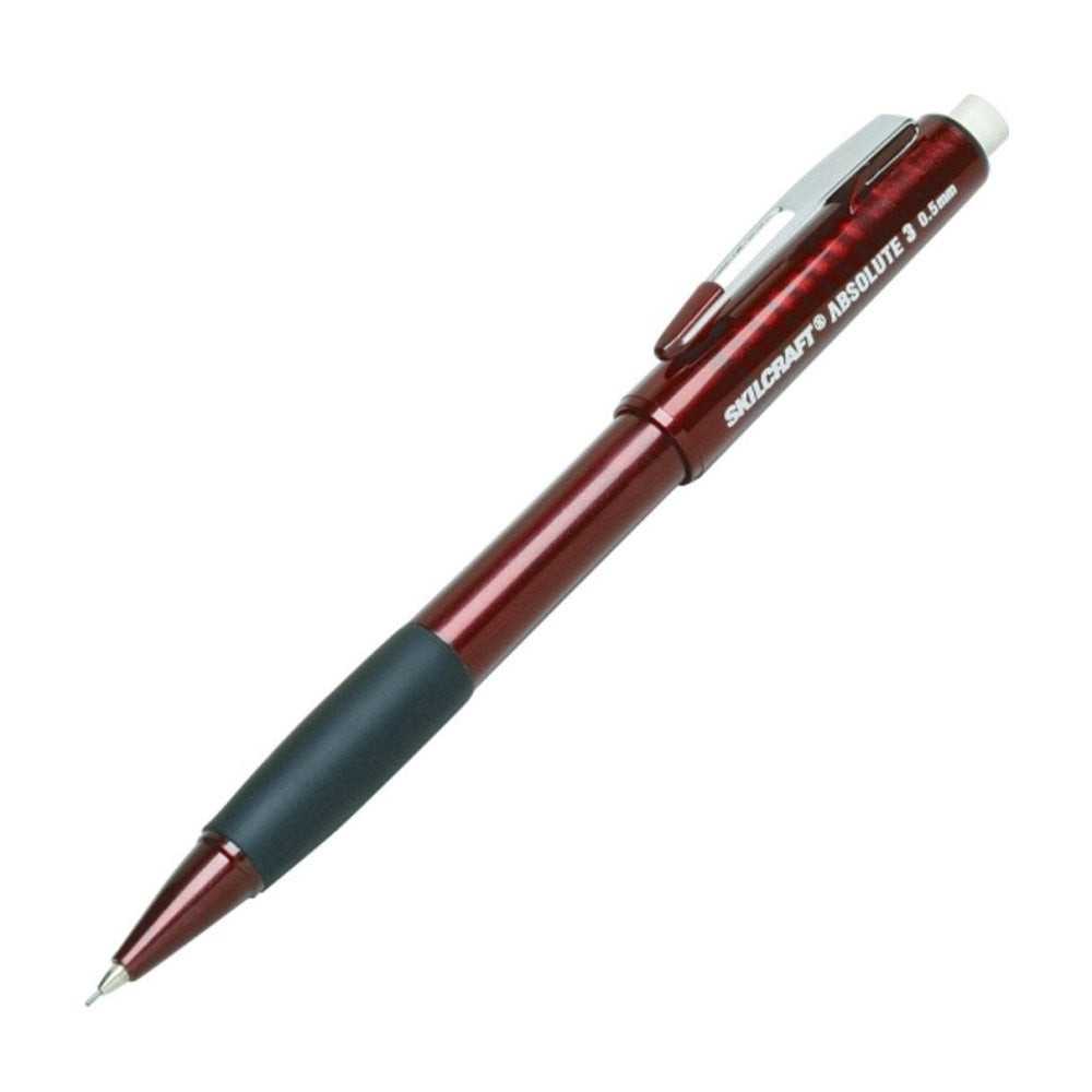 DUAL ACTION CUSHION GRIP MECHANICAL PENCIL, BURGUNDY