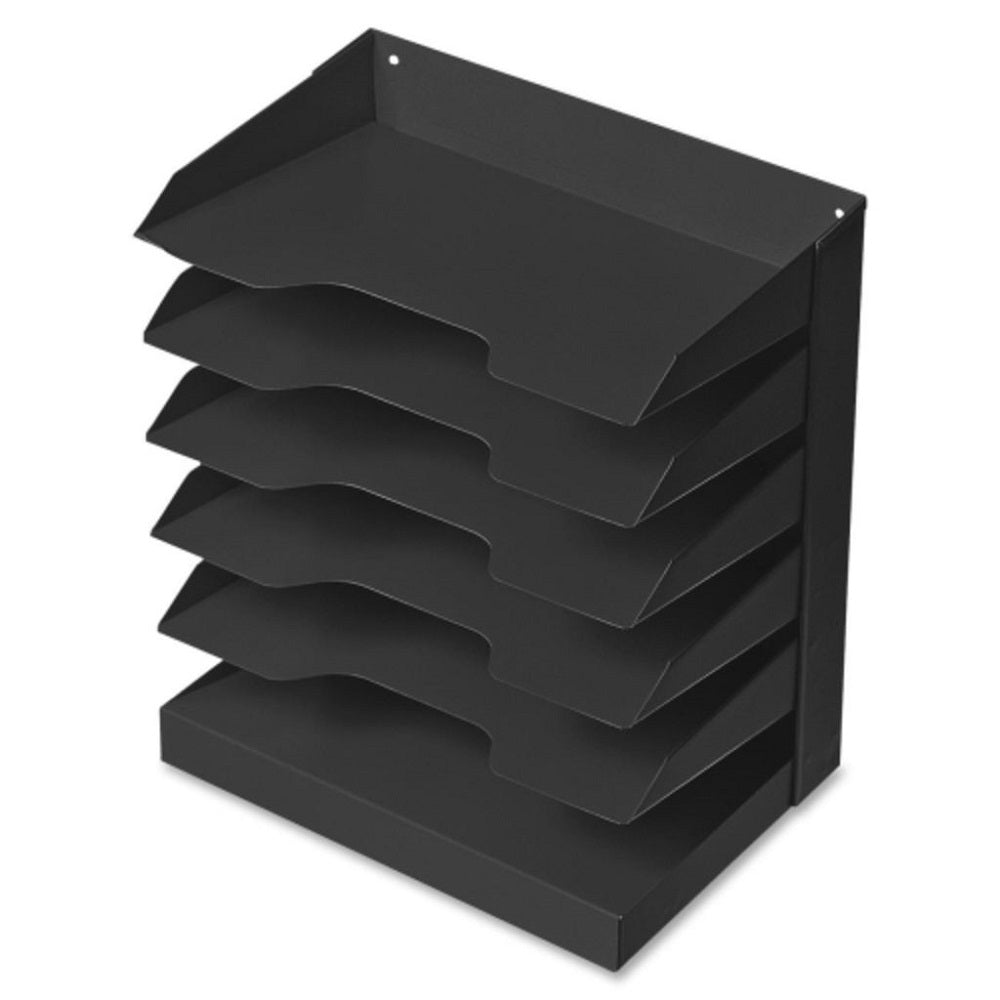 HORIZONTAL LETTER SIZE DESK FILE, 6 SHELF, BLACK