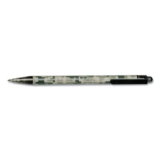 ACU-500 RETRACTABLE BALLPOINT PEN, CAMOUFLAGE BARREL, BLACK INK PK