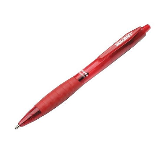 VISTA RETRACTABLE BALLPOINT PEN, FINE POINT, RED INK BX