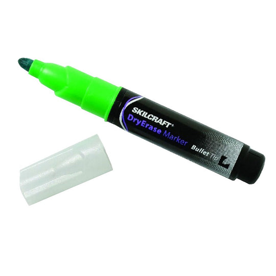 DRY ERASE BULLET TIP MARKER, TUBE TYPE, GREEN PK