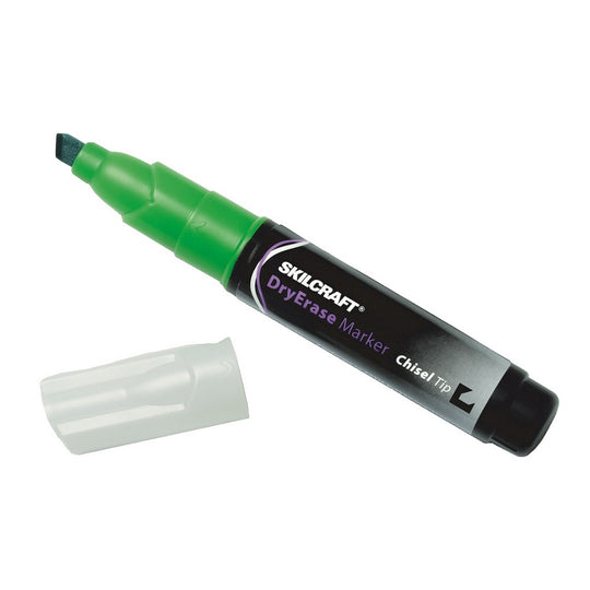 DRY ERASE CHISEL TIP MARKER, GREEN INK BX