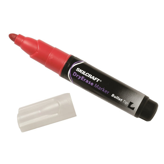 DRY ERASE BULLET TIP MARKER, RED BX