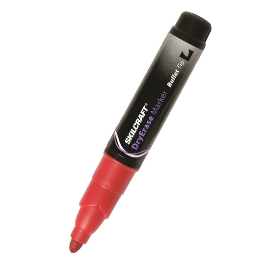 DRY ERASE BULLET TIP MARKER, RED BX
