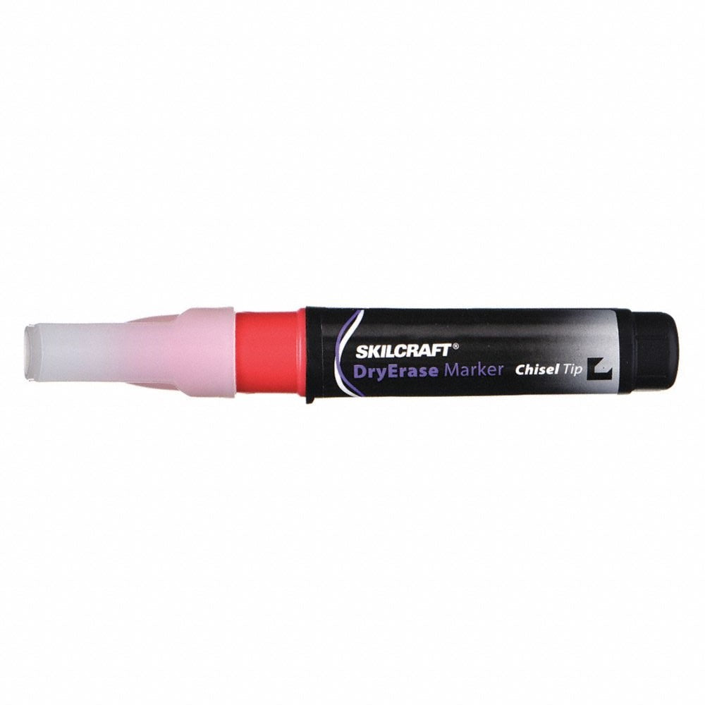 7520015105661 AbilityOne NSN5105661 DRY ERASE CHISEL TIP MARKER, RED INK Pk