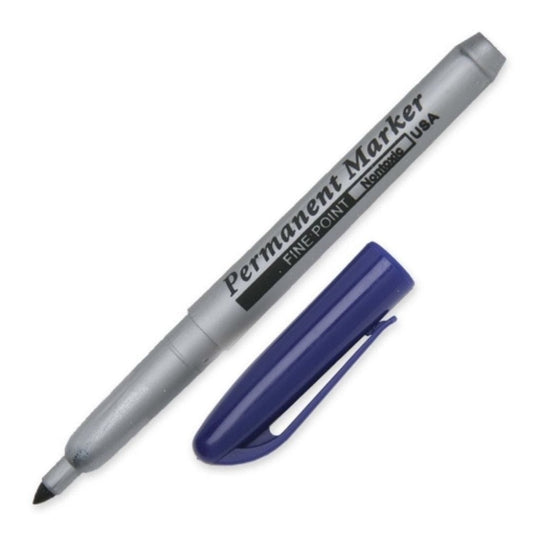 PERMANENT MARKER, FINE POINT, BLUE INK BX