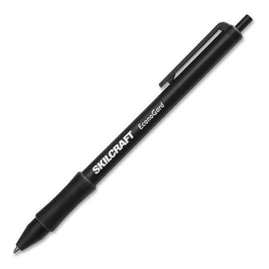 7520015425943 ECONOGARD RETRACTABLE BALLPOINT PEN, BLACK INK/BARREL PK