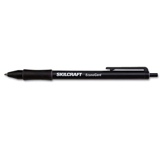 7520015425943 ECONOGARD RETRACTABLE BALLPOINT PEN, BLACK INK/BARREL PK