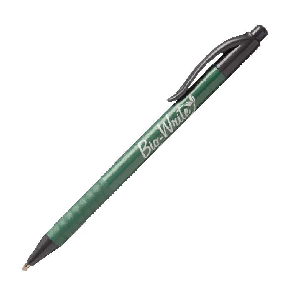 BIO-WRITE BALLPOINT RETRACTABLE PEN, MEDIUM, BLACK INK PK
