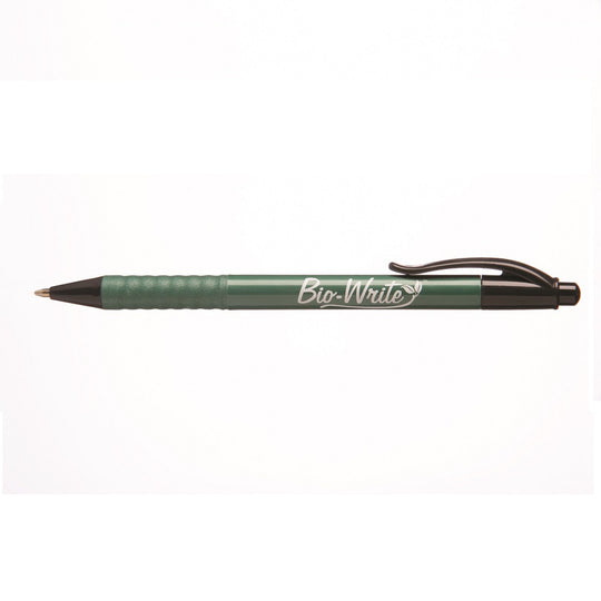 BIO-WRITE BALLPOINT RETRACTABLE PEN, MEDIUM, BLACK INK PK