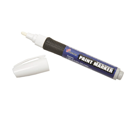 PAINT MARKER, MEDIUM POINT, RUBBER GRIP - WHITE