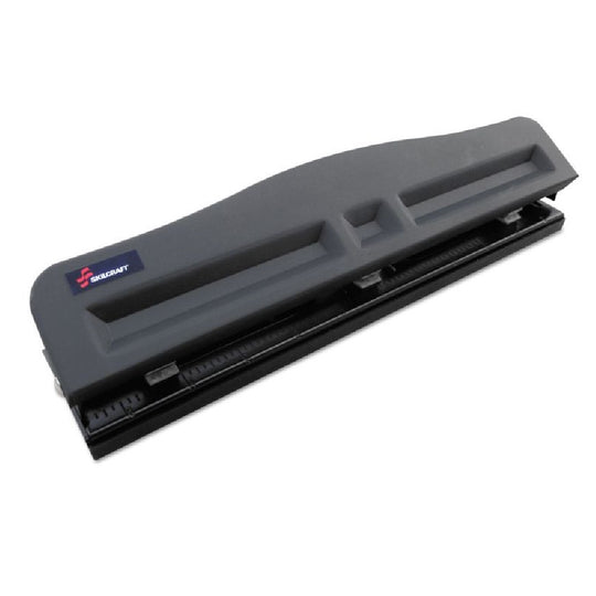 MEDIUM DUTY 3-HOLE PUNCH, 9/32" HOLES, 10 SHEET - BLACK EA