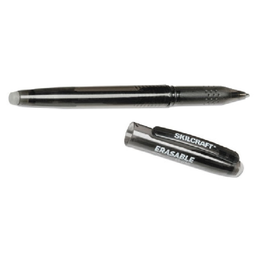 ERASABLE RE-WRITE GEL PEN, FINE 0.5MM, BLACK/INK, BLACK BARREL