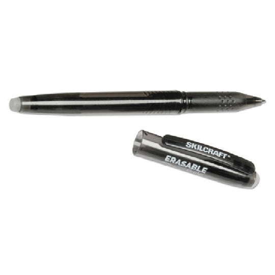 ERASABLE RE-WRITE GEL PEN, FINE 0.5MM, BLACK/INK, BLACK BARREL