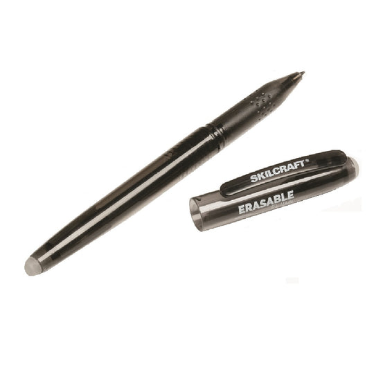ERASABLE RE-WRITE GEL PEN, FINE 0.5MM, BLACK/INK, BLACK BARREL