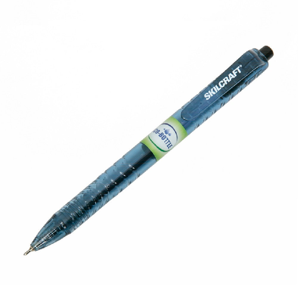 RECYCLED WATER BOTTLE, RETRACTABLE BALLPOINT PEN, MEDIUM POINT, BLACK BX