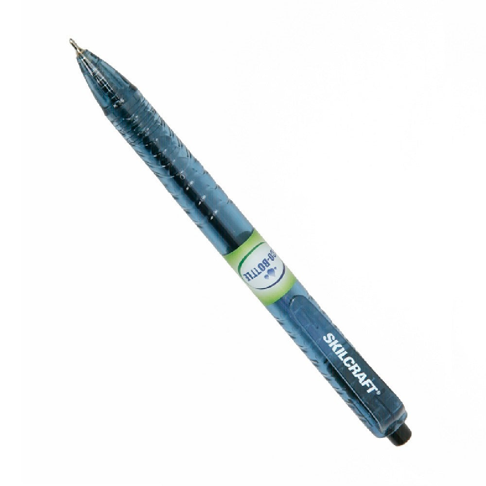 RECYCLED WATER BOTTLE, RETRACTABLE BALLPOINT PEN, MEDIUM POINT, BLACK BX