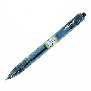 RECYCLED WATER BOTTLE, RETRACTABLE BALLPOINT PEN, MEDIUM POINT - BLACK PK