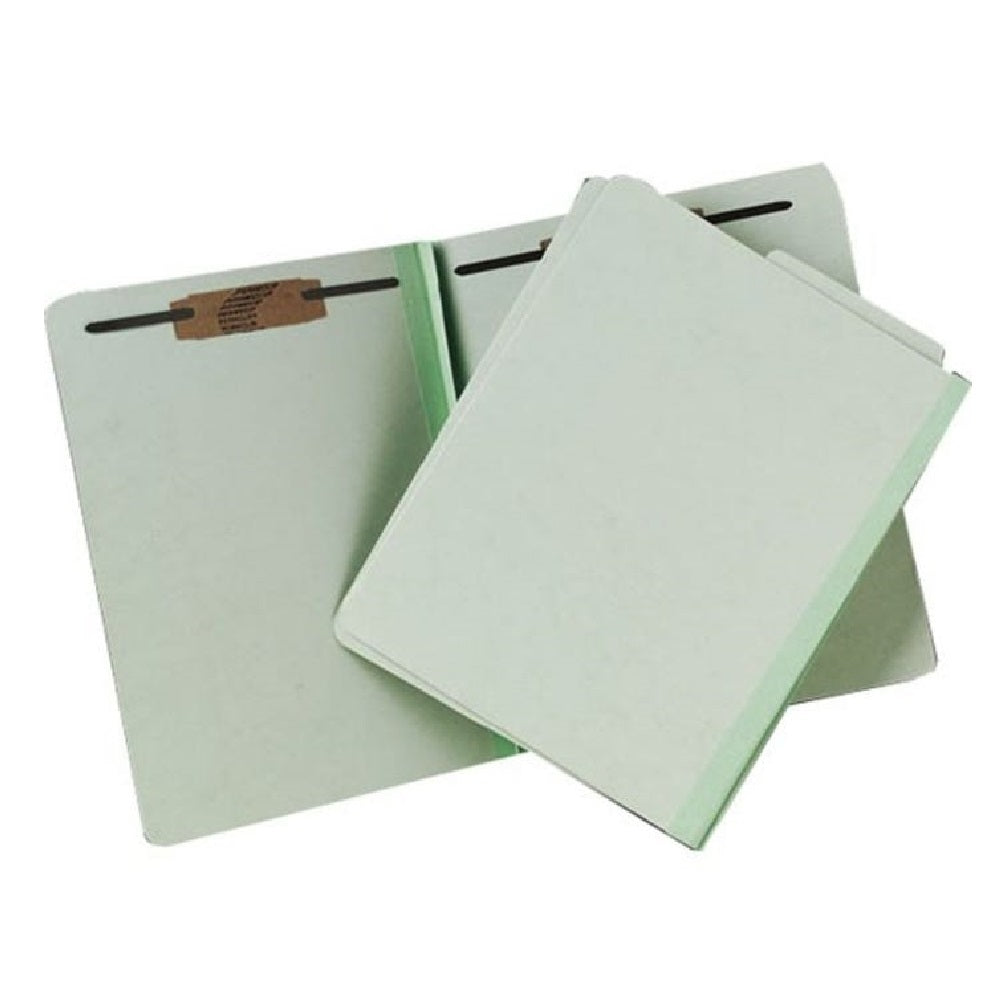 PAPERBOARD FILE FOLDER, LEGAL, STRAIGHT CUT TAB, 1-1/2" FASTENER - LIGHT GREEN CS