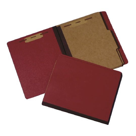 7530009908884 - Pressboard Classification Folder - 2 Dividers - 6 Part - Letter - Earth Red