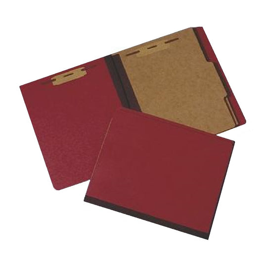 PRESSBOARD CLASSIFICATION FILE FOLDER, LEGAL, 1/3 CUT, 2 DIVIDERS, 6 PART - EARTH RED BX