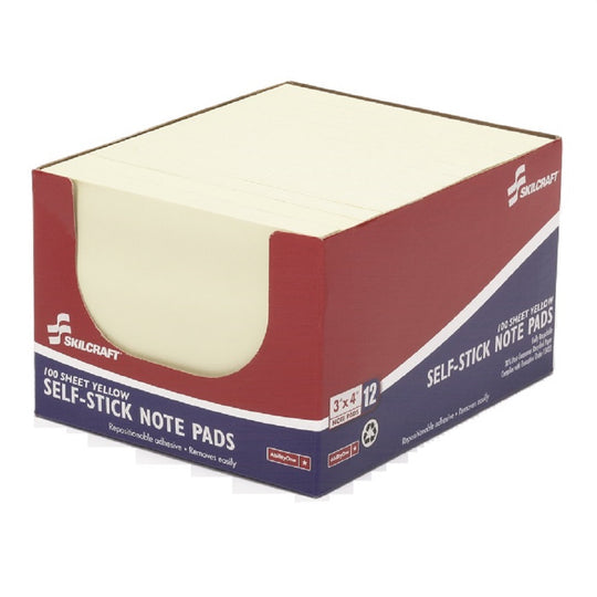 SELF-STICK NOTE PADS, YELLOW PK