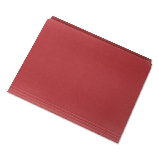 STRAIGHT CUT FILE FOLDERS, STRAIGHT TAB, LETTER SIZE, RED - CS