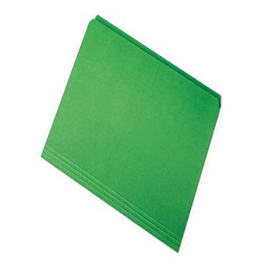 STRAIGHT CUT FILE FOLDERS, STRAIGHT TAB, LETTER SIZE, GREEN CS