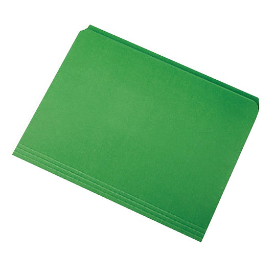 STRAIGHT CUT FILE FOLDERS, STRAIGHT TAB, LETTER SIZE, GREEN CS