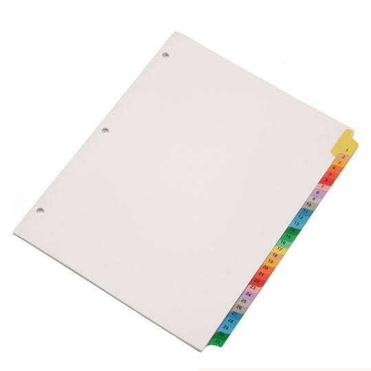 ONE-STEP INDEX SHEETS, 31 TAB, 1-31, LETTER - ASSORTED BX