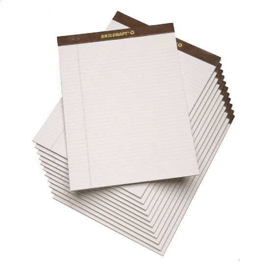 LEGAL PAD, DOUBLE MARGIN, WHITE PK