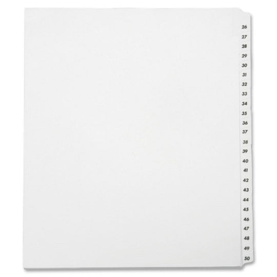 LEGAL DIVIDER NUMERICAL TABS, LEGAL, UN-PUNCH BX