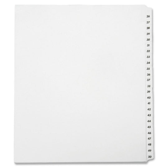 LEGAL DIVIDER NUMERICAL TABS, UNPUNCHED EA