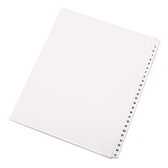 LEGAL DIVIDER NUMERICAL TABS, UNPUNCHED BX