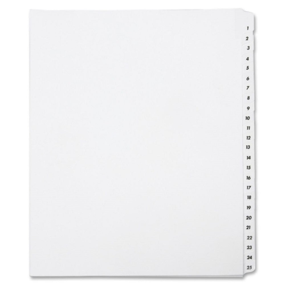 LEGAL DIVIDER NUMERICAL TABS, UNPUNCHED BX