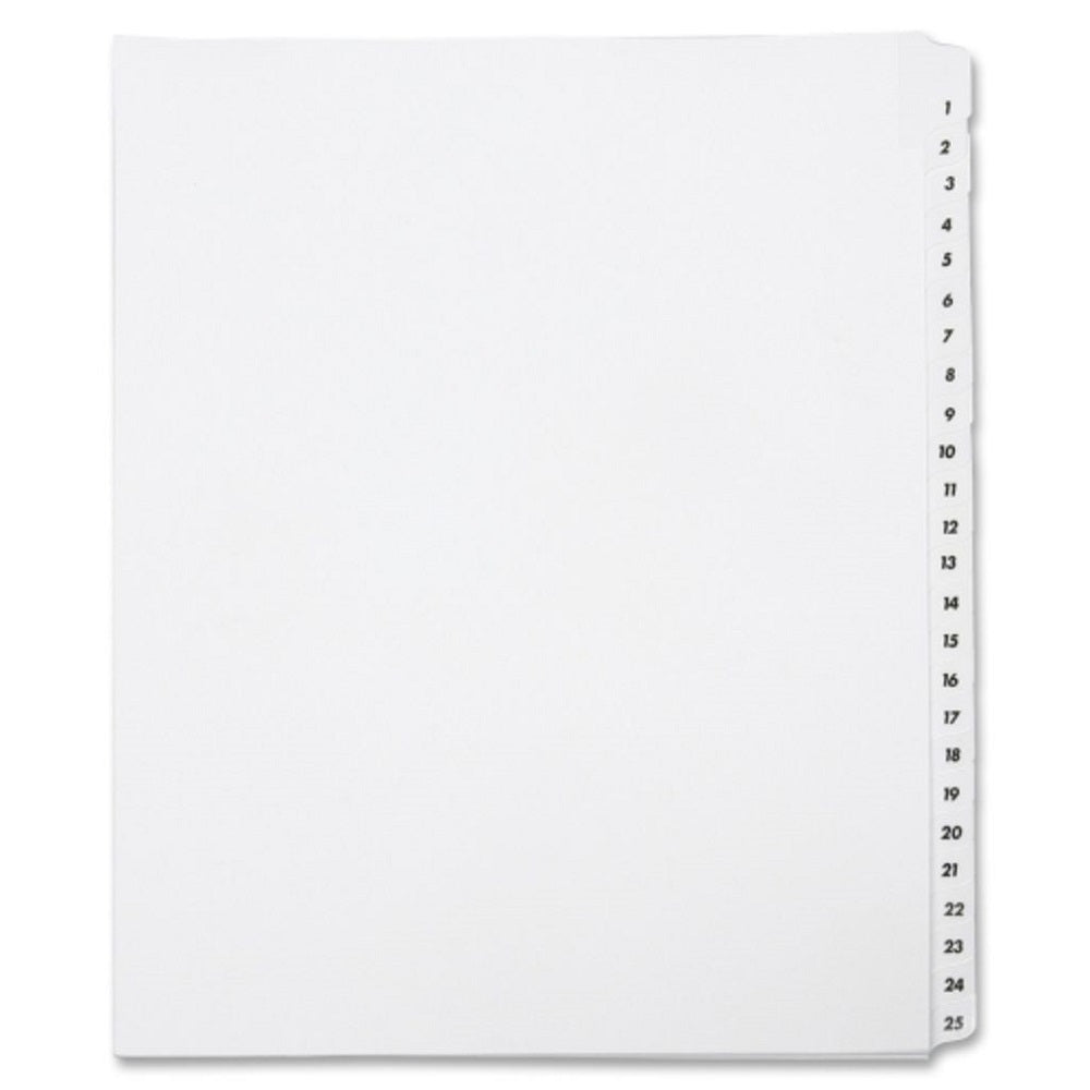 TABLE OF CONTENTS INDEX, 1-25, LEGAL, WHITE SE