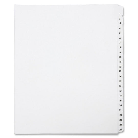 TABLE OF CONTENTS INDEX, 1-25, LEGAL, WHITE SE